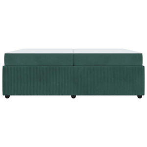 vidaXL Bed Frame with Mattress Dark Green 200 x 200 cm Fabric
