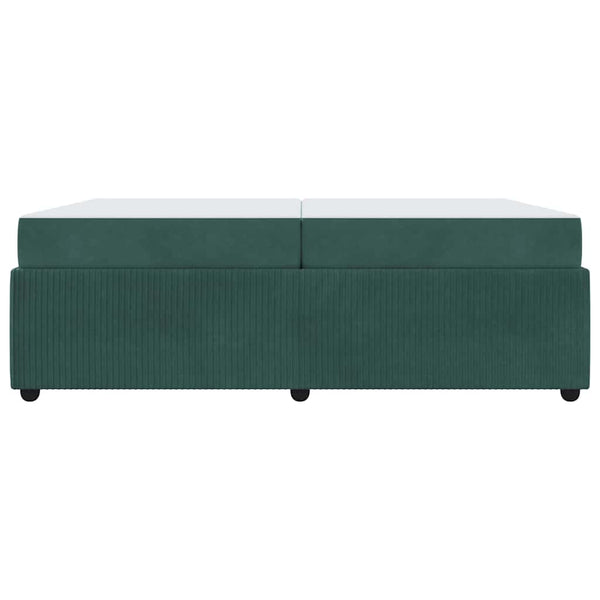 vidaXL Bed Frame with Mattress Dark Green 200 x 200 cm Fabric
