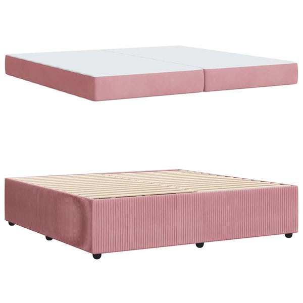 vidaXL Bed Frame with Mattress Pink 200 x 200 cm Fabric