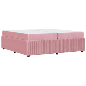 vidaXL Bed Frame with Mattress Pink 200 x 200 cm Fabric