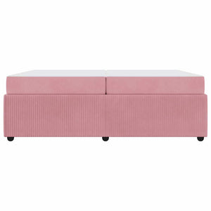 vidaXL Bed Frame with Mattress Pink 200 x 200 cm Fabric