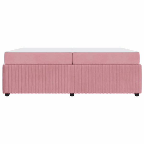 vidaXL Bed Frame with Mattress Pink 200 x 200 cm Fabric