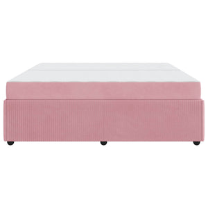 vidaXL Bed Frame with Mattress Pink 200 x 200 cm Fabric