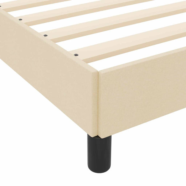 vidaXL Box Spring Bed with Mattress Cream 90 x 190 cm Fabric