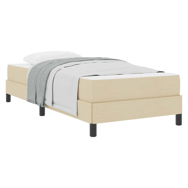 vidaXL Box Spring Bed with Mattress Cream 90 x 190 cm Fabric