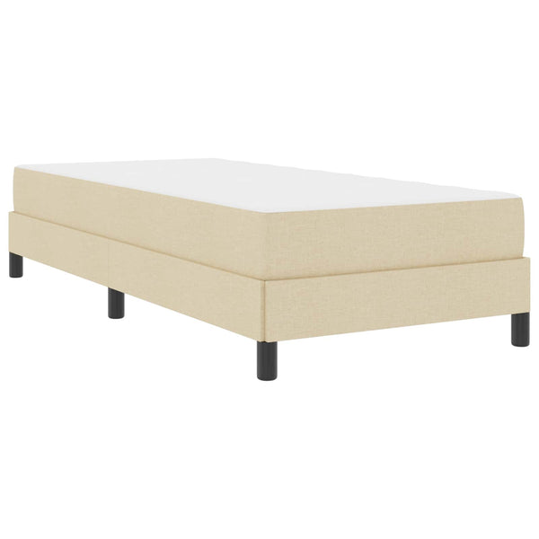 vidaXL Box Spring Bed with Mattress Cream 90 x 190 cm Fabric