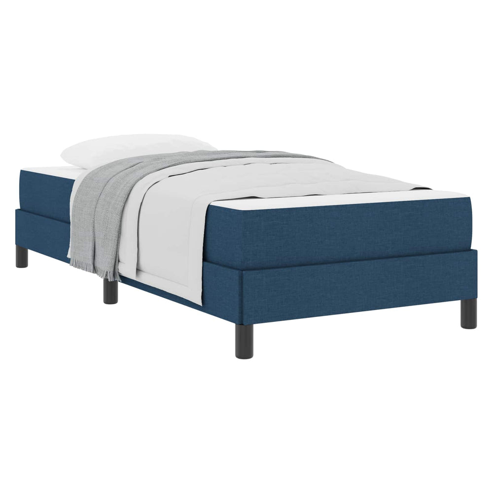 vidaXL Box Spring Bed with Mattress Blue 90 x 190 cm Fabric