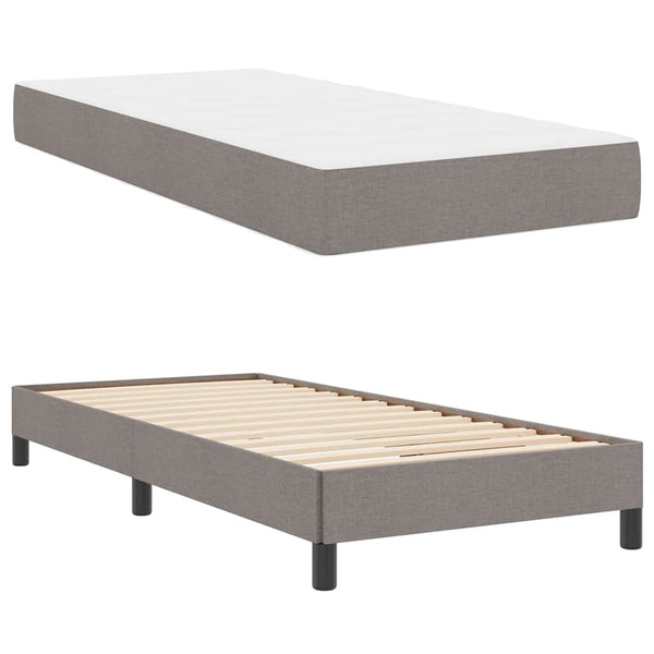 vidaXL Box Spring Bed with Mattress Taupe 90 x 200 cm Fabric
