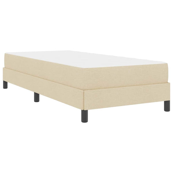 vidaXL Box Spring Bed with Mattress Cream 90 x 200 cm Fabric