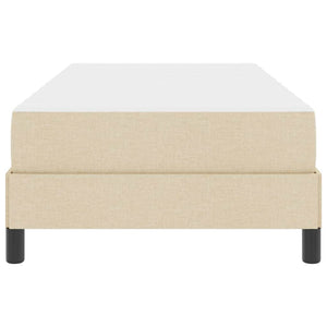 vidaXL Box Spring Bed with Mattress Cream 90 x 200 cm Fabric