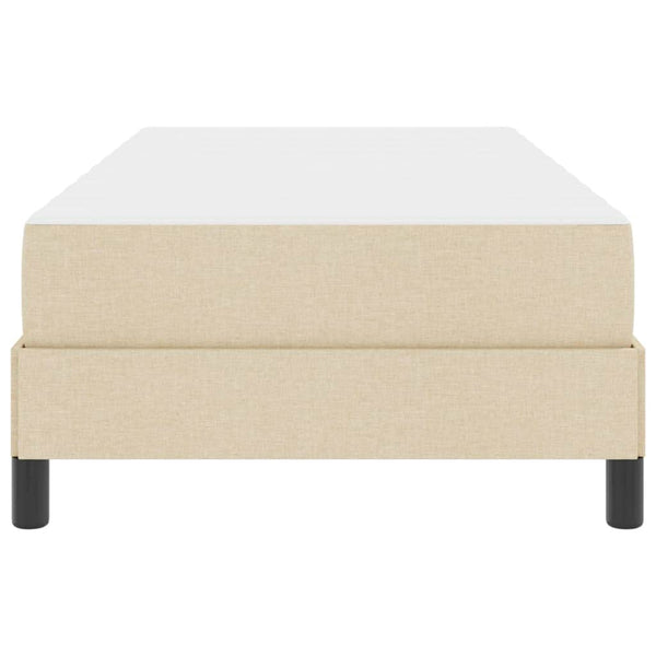 vidaXL Box Spring Bed with Mattress Cream 90 x 200 cm Fabric