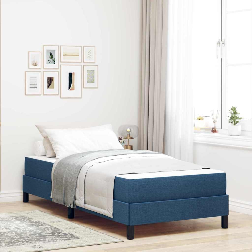 vidaXL Box Spring Bed with Mattress Blue 100 x 200 cm Fabric