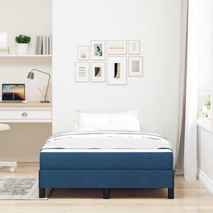 vidaXL Box Spring Bed with Mattress Blue 120 x 200 cm Fabric