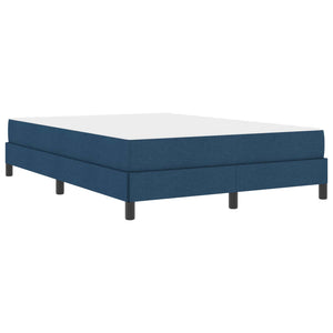 vidaXL Box Spring Bed with Mattress Blue 140 x 190 cm Fabric