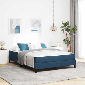 vidaXL Box Spring Bed with Mattress Blue 140 x 200 cm Fabric