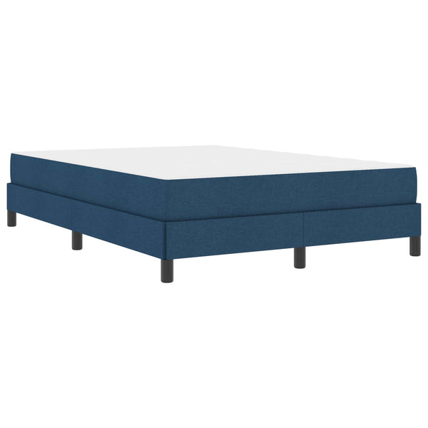 vidaXL Box Spring Bed with Mattress Blue 140 x 200 cm Fabric