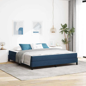 vidaXL Box Spring Bed with Mattress Blue 180 x 200 cm Fabric