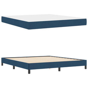 vidaXL Box Spring Bed with Mattress Blue 180 x 200 cm Fabric