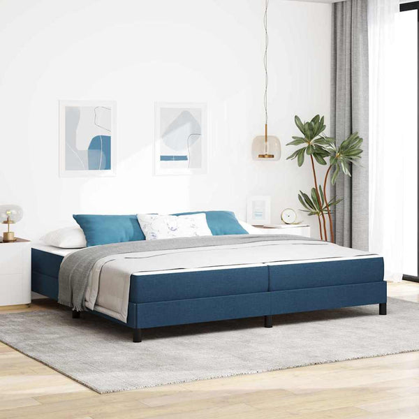 vidaXL Box Spring Bed with Mattress Blue 200 x 200 cm Fabric