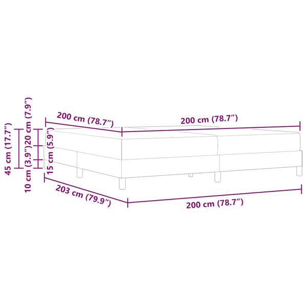 vidaXL Box Spring Bed with Mattress Blue 200 x 200 cm Fabric