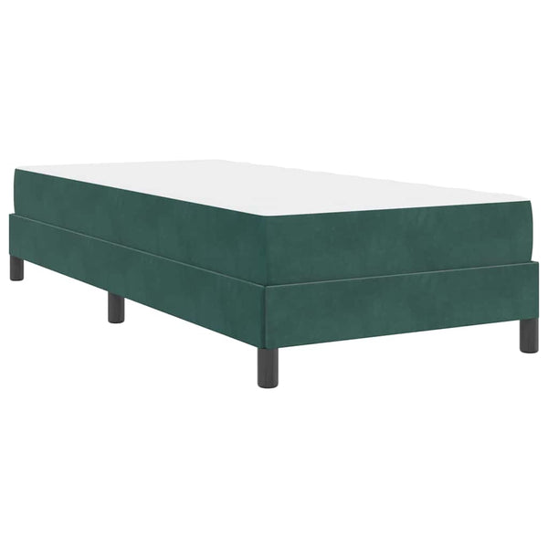 vidaXL Box Spring Bed with Mattress Dark Green 80 x 200 cm Fabric