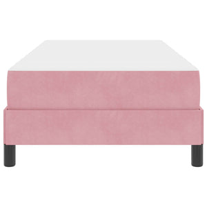 vidaXL Box Spring Bed with Mattress Pink 80 x 200 cm Fabric