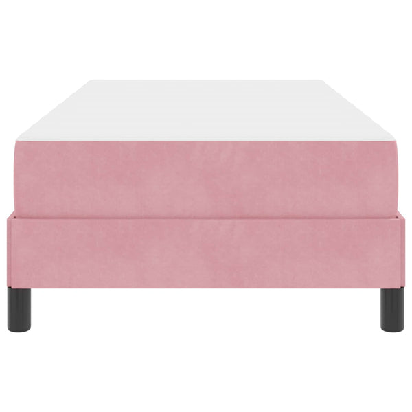 vidaXL Box Spring Bed with Mattress Pink 80 x 200 cm Fabric