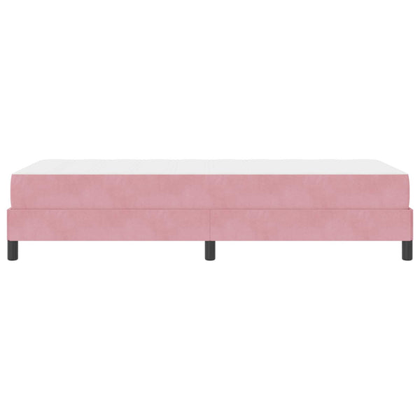 vidaXL Box Spring Bed with Mattress Pink 80 x 200 cm Fabric