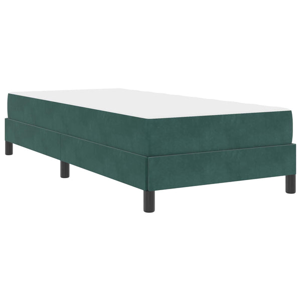vidaXL Box Spring Bed with Mattress Dark Green 90 x 190 cm Fabric