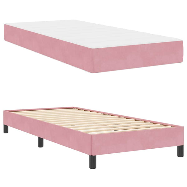 Boxspringbett Rosa mit Matratze 90x190 cm