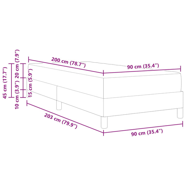 Boxspringbett mit Matratze Dunkelblau 90x200 cm