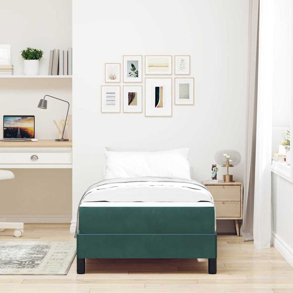 Boxspringbett mit Matratze Dunkelgrün 100x200 cm