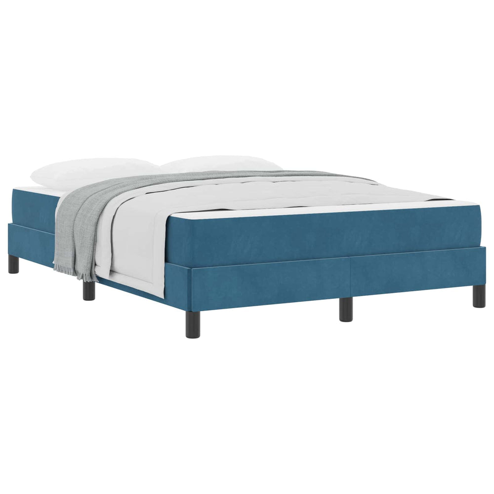 Boxspringbett Dunkelblau 140x190 cm mit Matratze