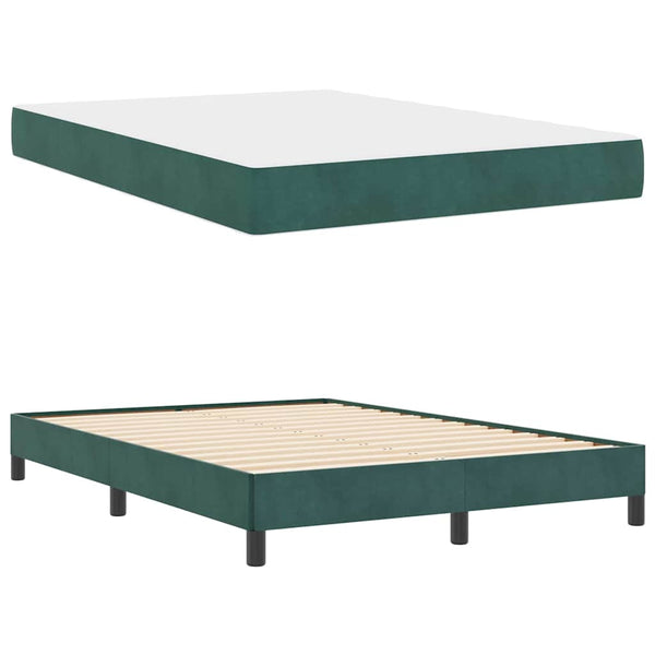 Boxspringbett Dunkelgrün 140x200 cm mit Matratze