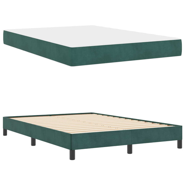 Boxspringbett Dunkelgrün 140x200 cm mit Matratze