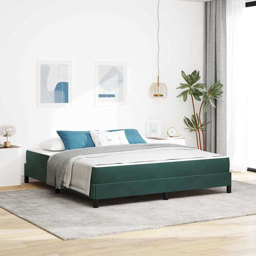 Boxspringbett Dunkelgrün 180x200 cm mit Matratze