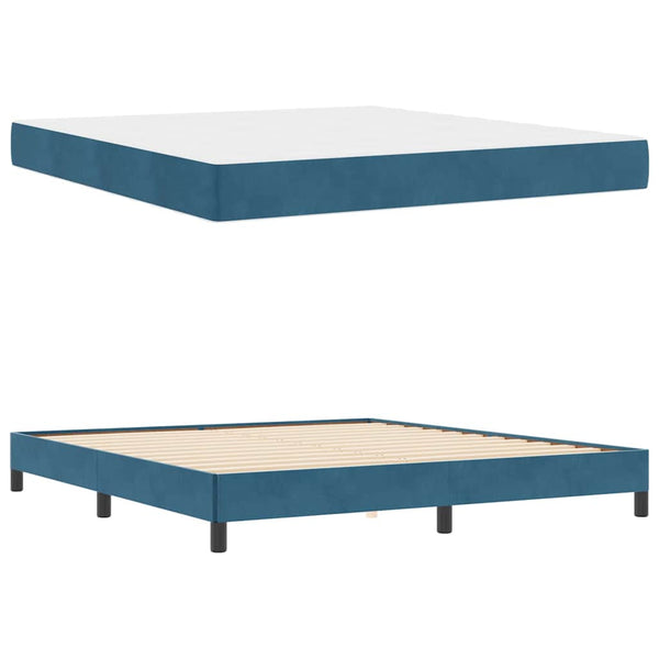 Boxspringbett mit Matratze Dunkelblau 180x200 cm