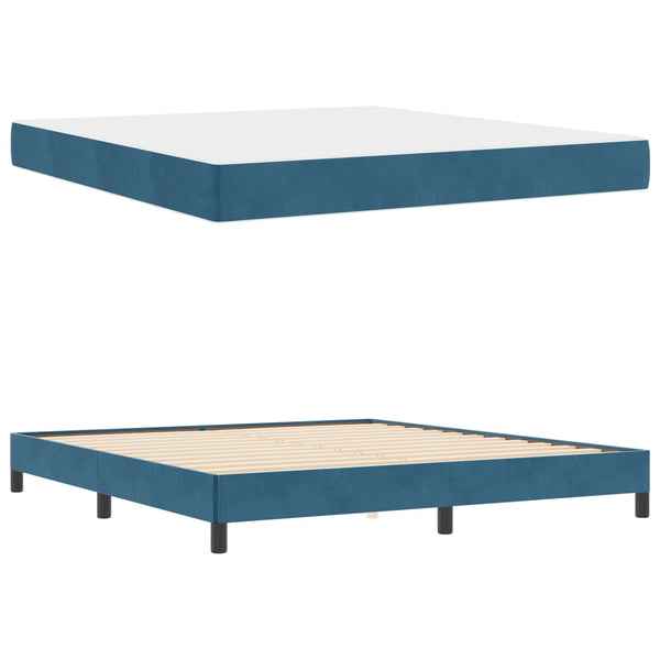 Boxspringbett mit Matratze Dunkelblau 180x200 cm