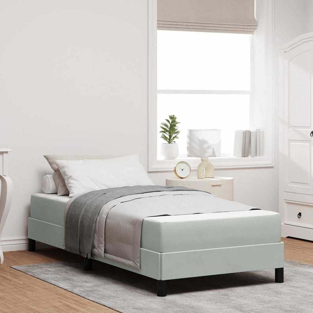 Boxspringbett mit Matratze Hellgrau 90x210 cm