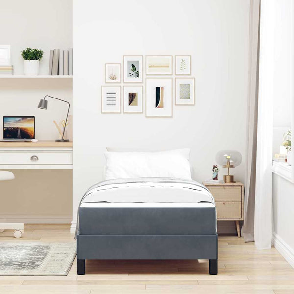 Boxspringbett mit Matratze Dunkelgrau 90x210 cm