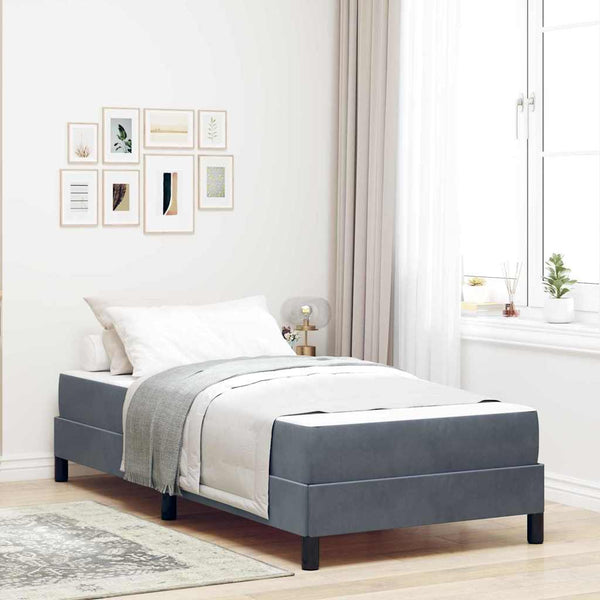 Boxspringbett mit Matratze Dunkelgrau 100x210 cm