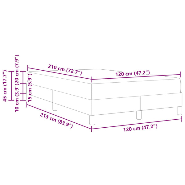Boxspringbett mit Matratze Hellgrau 120x210 cm