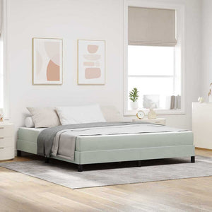 vidaXL Box Spring Bed with Mattress Light Grey 180 x 210 cm Fabric