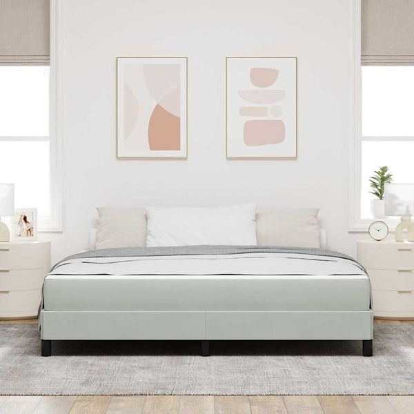 vidaXL Box Spring Bed with Mattress Light Grey 180 x 210 cm Fabric