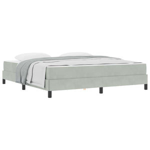 vidaXL Box Spring Bed with Mattress Light Grey 180 x 210 cm Fabric