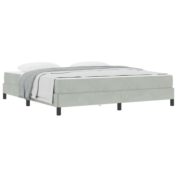 vidaXL Box Spring Bed with Mattress Light Grey 180 x 210 cm Fabric