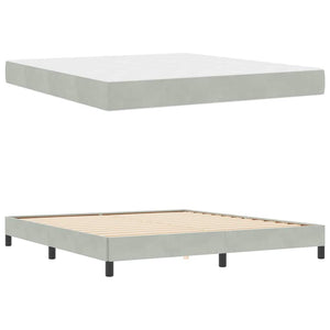 vidaXL Box Spring Bed with Mattress Light Grey 180 x 210 cm Fabric