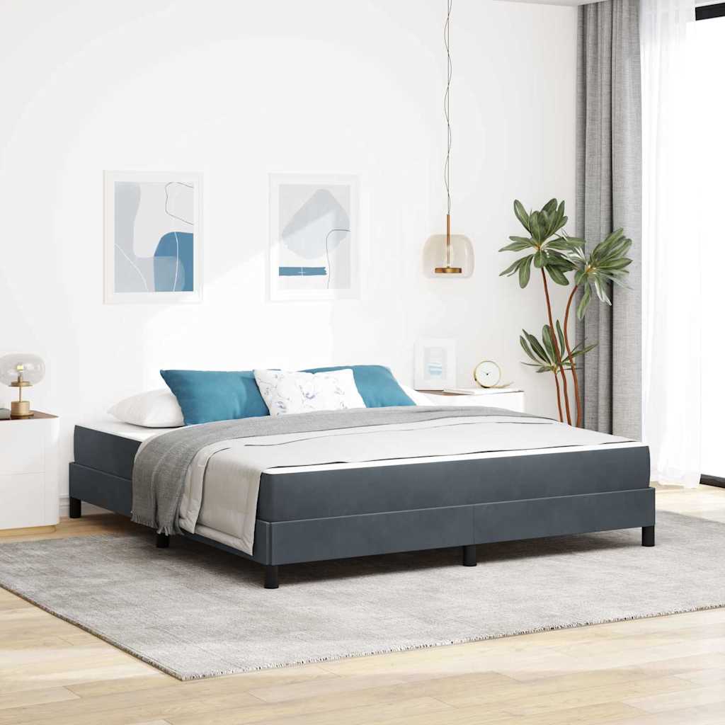 vidaXL Box Spring Bed with Mattress Dark Grey 180 x 210 cm Fabric