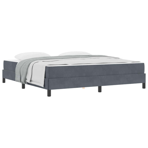 vidaXL Box Spring Bed with Mattress Dark Grey 180 x 210 cm Fabric