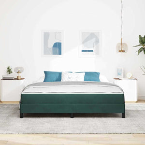 vidaXL Box Spring Bed with Mattress Dark Green 180 x 210 cm Fabric